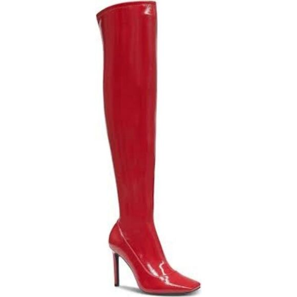 New INC International Concepts Keenah Red Over The Knee Boot 9 NWOB - Picture 2 of 16